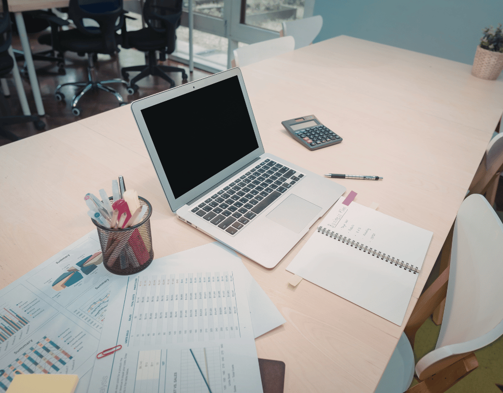 Clean office chair and workspace maintained by 302CleanIt office cleaning services
